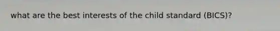 what are the best interests of the child standard (BICS)?