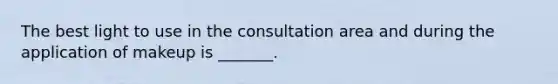 The best light to use in the consultation area and during the application of makeup is _______.