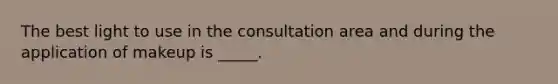 The best light to use in the consultation area and during the application of makeup is _____.