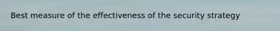 Best measure of the effectiveness of the security strategy