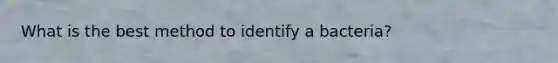 What is the best method to identify a bacteria?