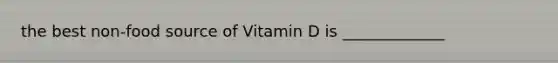 the best non-food source of Vitamin D is _____________