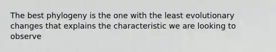 The best phylogeny is the one with the least evolutionary changes that explains the characteristic we are looking to observe