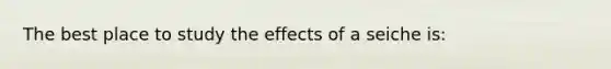 The best place to study the effects of a seiche is: