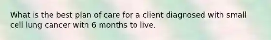 What is the best plan of care for a client diagnosed with small cell lung cancer with 6 months to live.