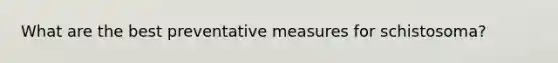 What are the best preventative measures for schistosoma?