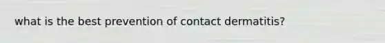 what is the best prevention of contact dermatitis?
