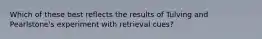 Which of these best reflects the results of Tulving and Pearlstone's experiment with retrieval cues?