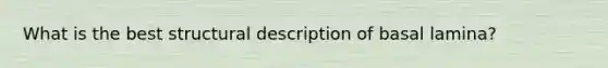 What is the best structural description of basal lamina?
