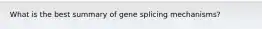 What is the best summary of gene splicing mechanisms?