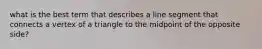 what is the best term that describes a line segment that connects a vertex of a triangle to the midpoint of the opposite side?