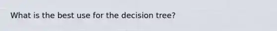 What is the best use for the decision tree?