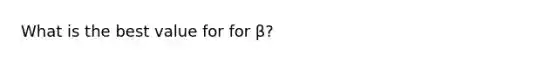 What is the best value for for β?