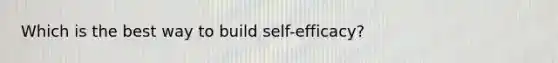 Which is the best way to build self-efficacy?