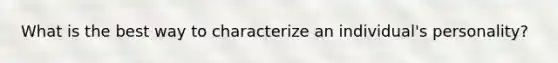 What is the best way to characterize an individual's personality?