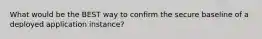 What would be the BEST way to confirm the secure baseline of a deployed application instance?