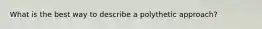What is the best way to describe a polythetic approach?