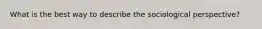 What is the best way to describe the sociological perspective?