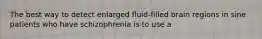 The best way to detect enlarged fluid-filled brain regions in sine patients who have schizophrenia is to use a