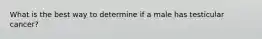 What is the best way to determine if a male has testicular cancer?