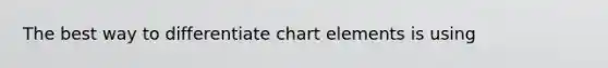 The best way to differentiate chart elements is using