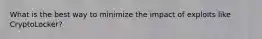 What is the best way to minimize the impact of exploits like CryptoLocker?