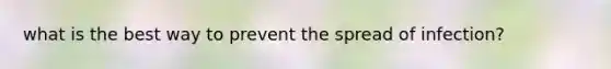 what is the best way to prevent the spread of infection?