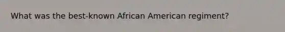 What was the best-known African American regiment?