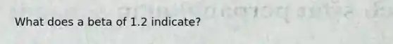 What does a beta of 1.2 indicate?