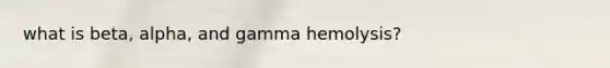 what is beta, alpha, and gamma hemolysis?