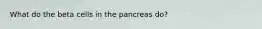 What do the beta cells in the pancreas do?