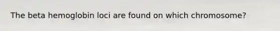 The beta hemoglobin loci are found on which chromosome?