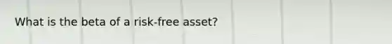 What is the beta of a risk-free asset?