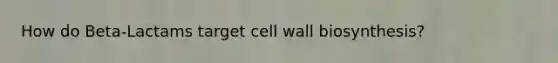 How do Beta-Lactams target cell wall biosynthesis?