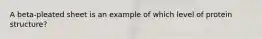 A beta-pleated sheet is an example of which level of protein structure?