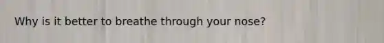 Why is it better to breathe through your nose?