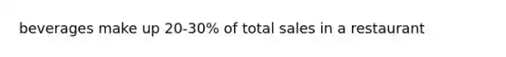 beverages make up 20-30% of total sales in a restaurant