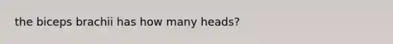 the biceps brachii has how many heads?