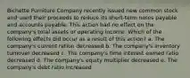 Bichette Furniture Company recently issued new common stock and used their proceeds to reduce its short-term notes payable and accounts payable. This action had no effect on the company's total assets or operating income. Which of the following effects did occur as a result of this action? a. The company's current ration decreased b. The company's inventory turnover decreased c. The company's time interest earned ratio decreased d. The company's equity multiplier decreased e. The company's debt ratio increased