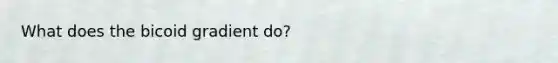 What does the bicoid gradient do?