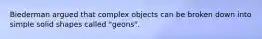 Biederman argued that complex objects can be broken down into simple solid shapes called "geons".