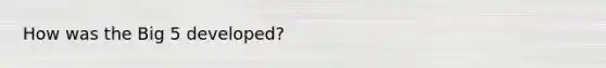 How was the Big 5 developed?
