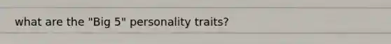 what are the "Big 5" personality traits?