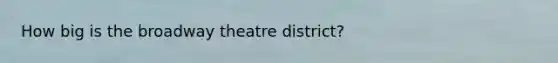 How big is the broadway theatre district?