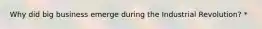 Why did big business emerge during the Industrial Revolution? *