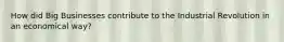 How did Big Businesses contribute to the Industrial Revolution in an economical way?