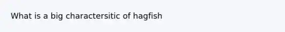 What is a big charactersitic of hagfish