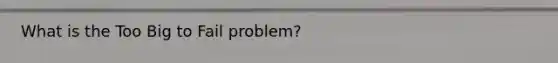 What is the Too Big to Fail problem?