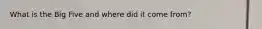 What is the Big Five and where did it come from?
