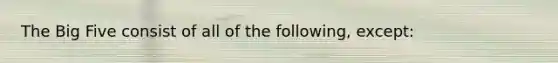 The Big Five consist of all of the following, except: